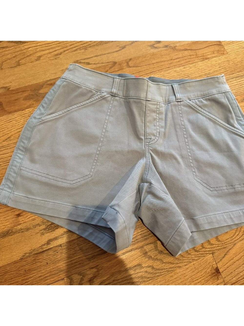 Spanx Womens Blue Pull on Twill Short Medium